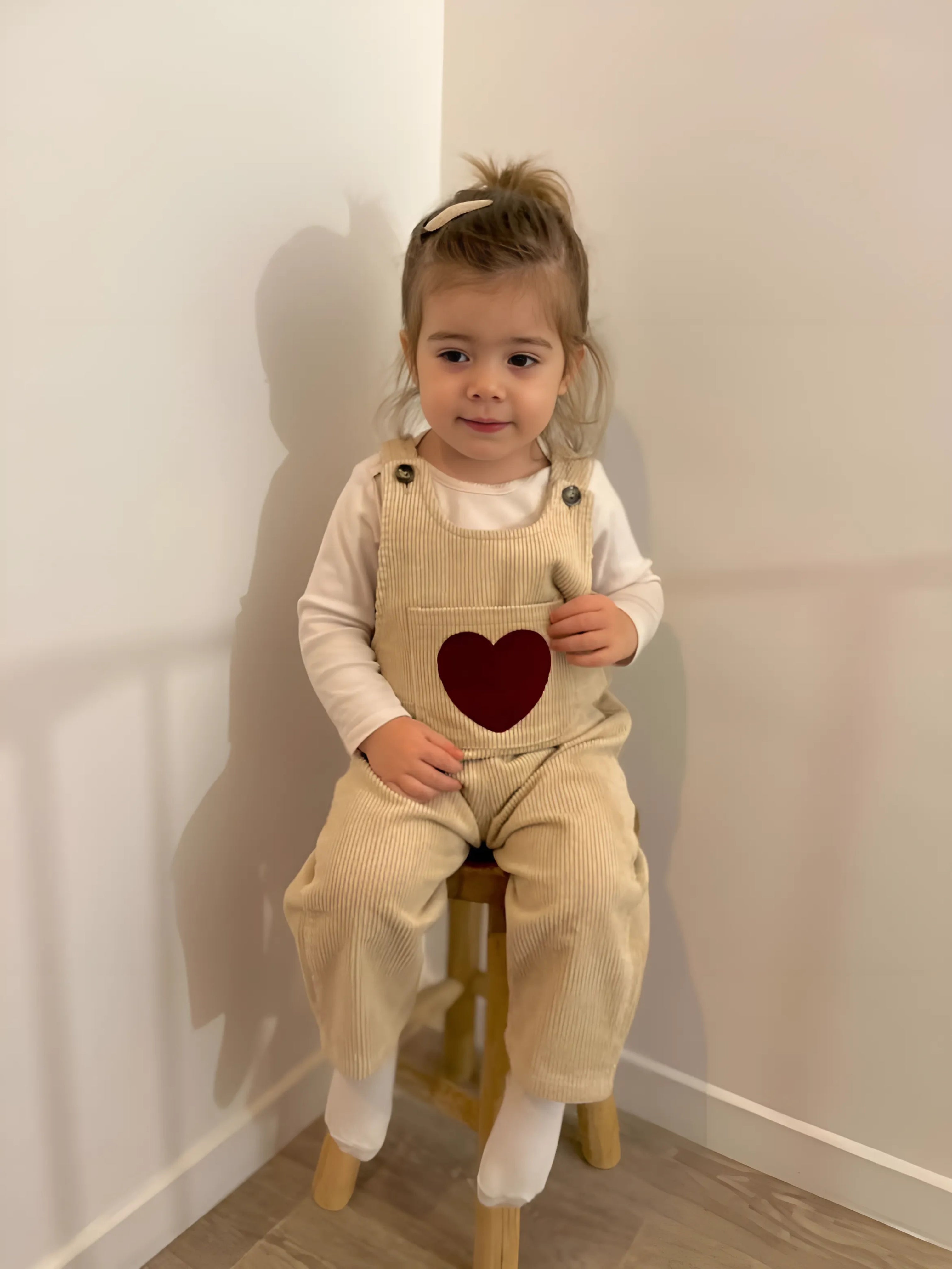 Coup de Coeur Et Douceur Absolue - La Salopette En Coton Avec Son Coeur Brodé
