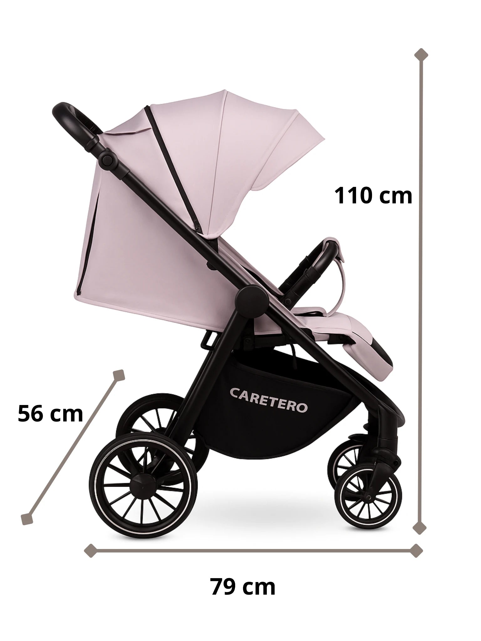 Poussette citadine smoky Caretero légère et compacte