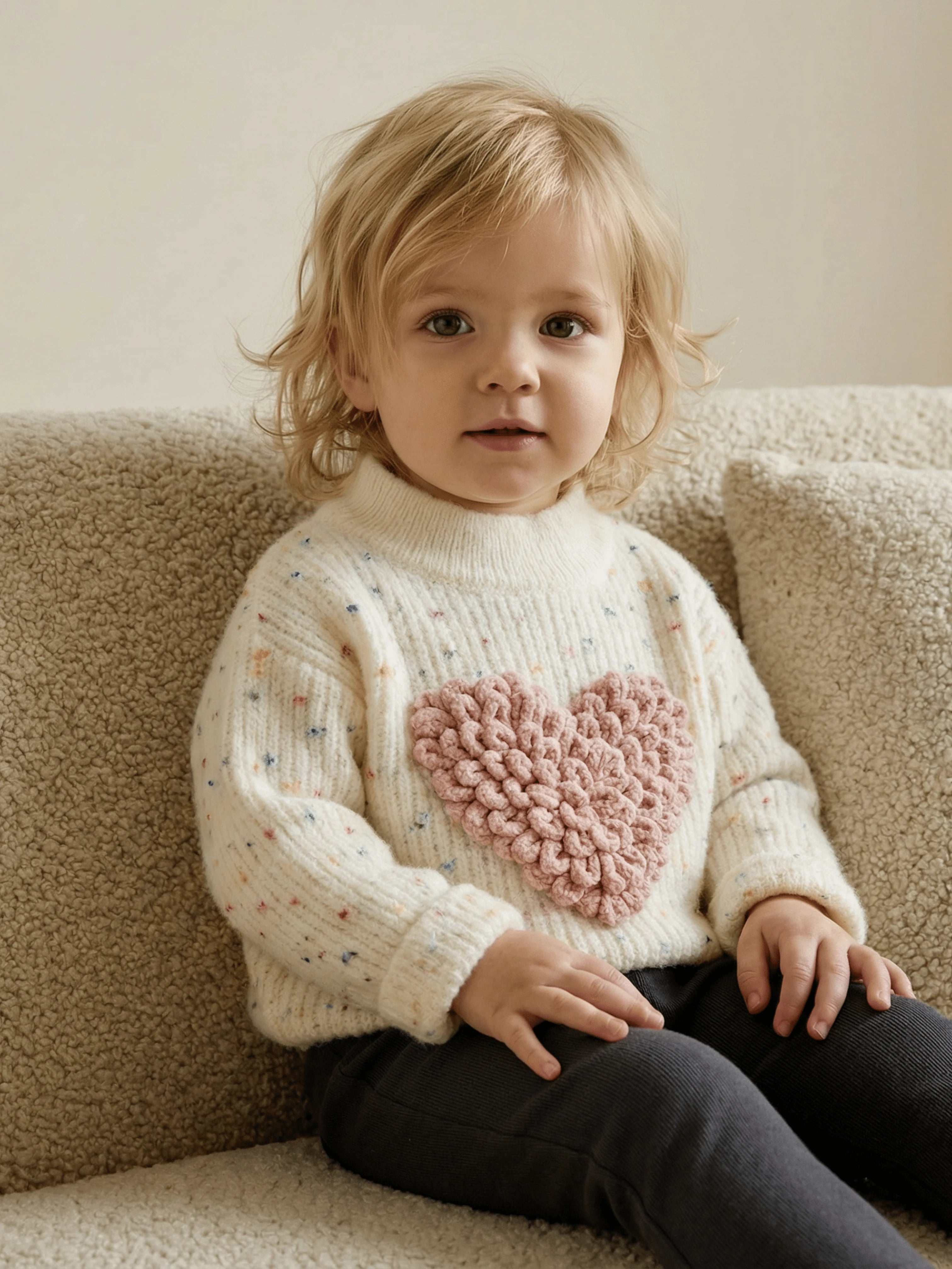 Pull en maille cœur