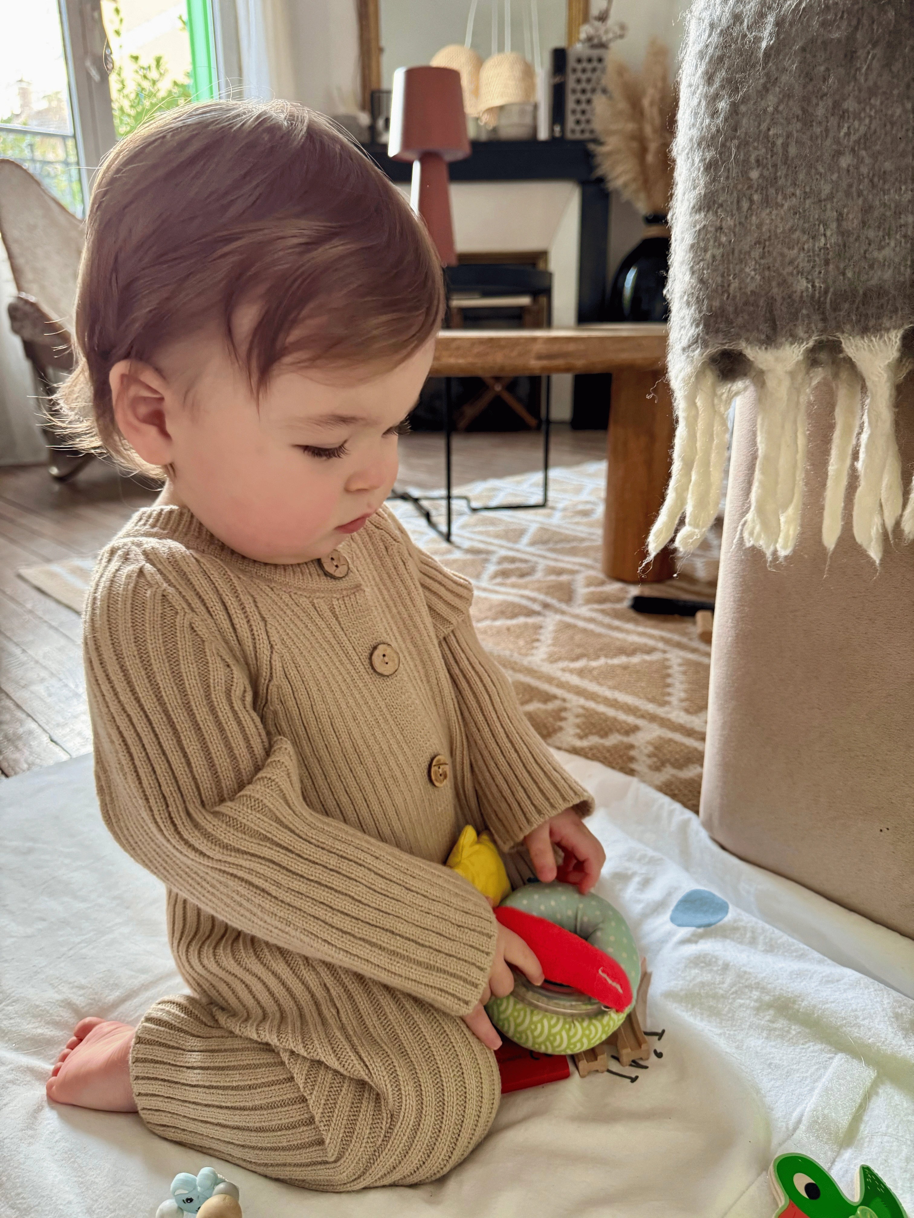 Confort Tricoté - La Douillette Barboteuse En Tricot Avec Ses Chaussons Offerts