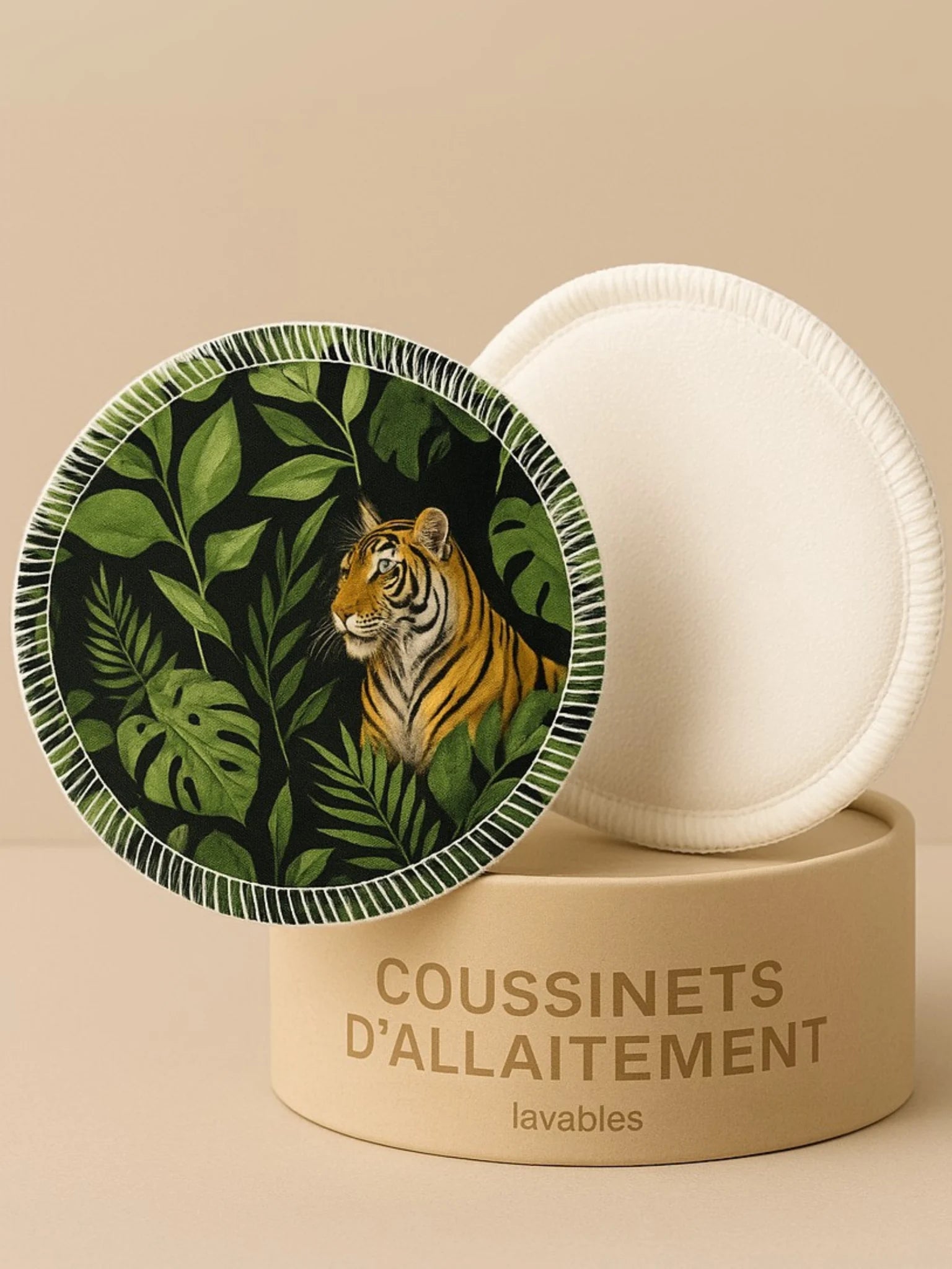 Lot de 2 Coussinets d’allaitement lavables Oeko-Tex® Jungle – Ultra-absorbants & réutilisables (Jour & Nuit)