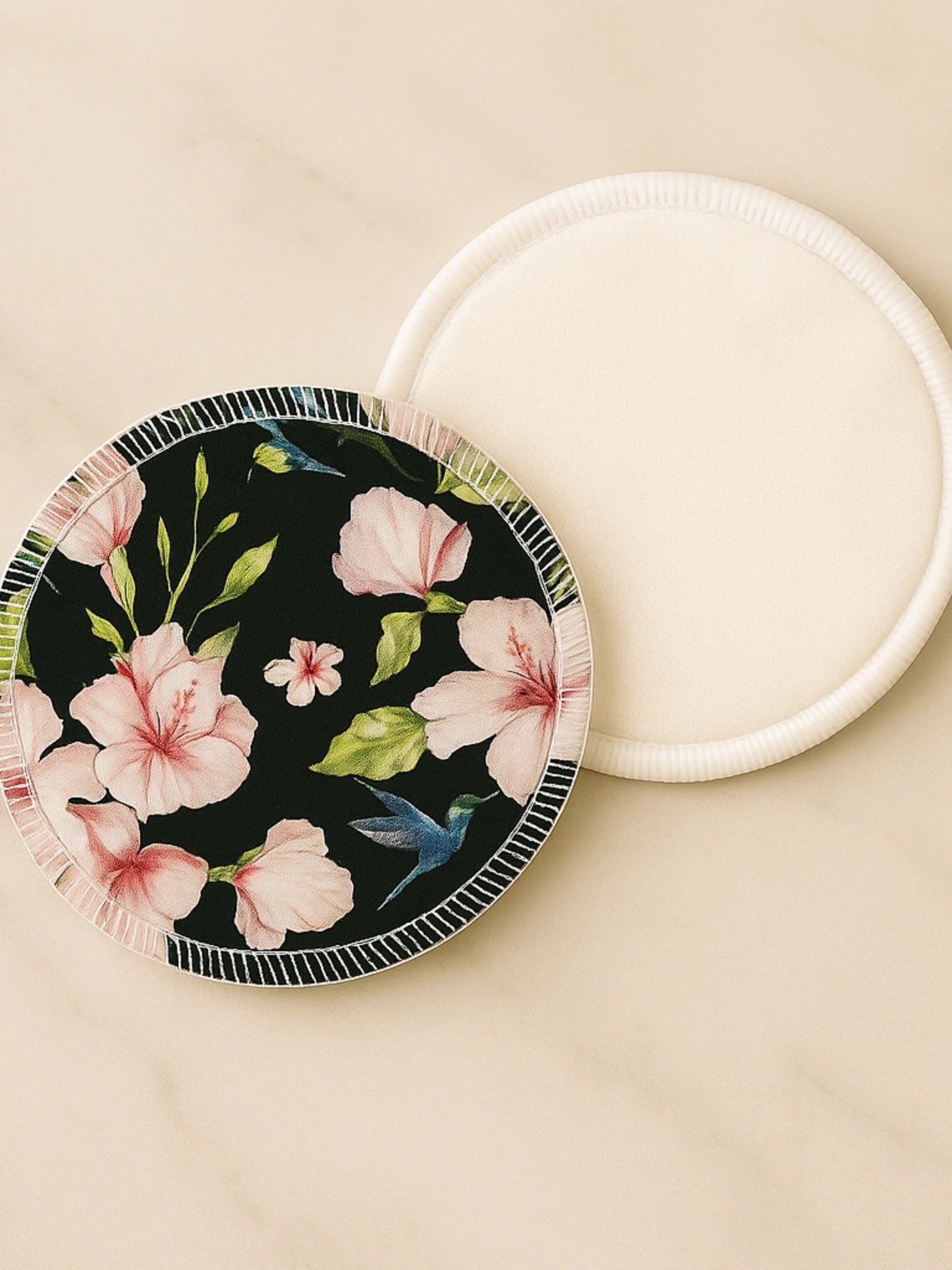 Lot de 2 Coussinets d’allaitement lavables Oeko-Tex® Hibiscus – Ultra-absorbants & réutilisables (Jour & Nuit)