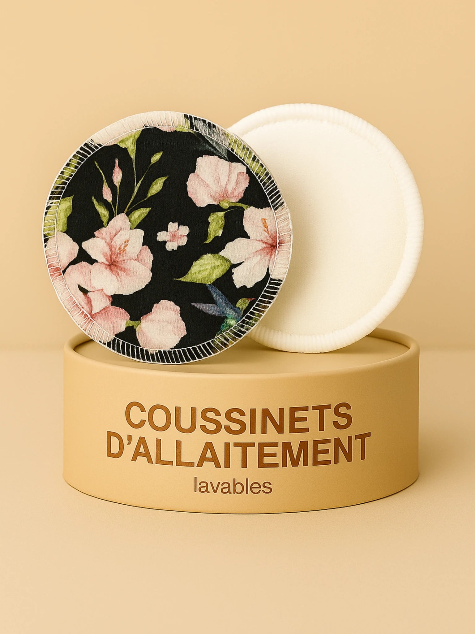 Lot de 2 Coussinets d’allaitement lavables Oeko-Tex® Hibiscus – Ultra-absorbants & réutilisables (Jour & Nuit)