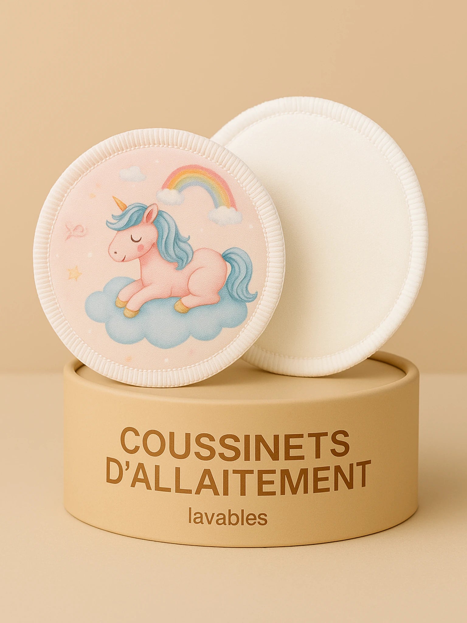 Lot de 2 Coussinets d’allaitement lavables Oeko-Tex® Licornes – Ultra-absorbants & réutilisables (Jour & Nuit)