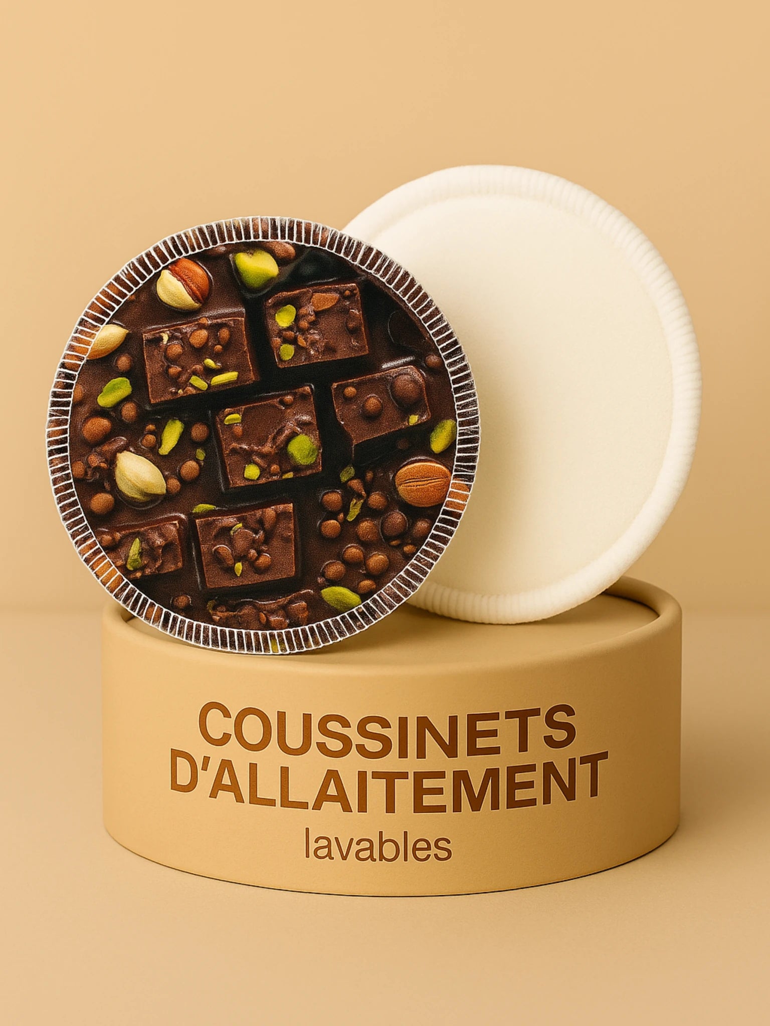 Lot de 2 Coussinets d’allaitement lavables Oeko-Tex® Dubai Chocolat – Ultra-absorbants & réutilisables (Jour & Nuit)