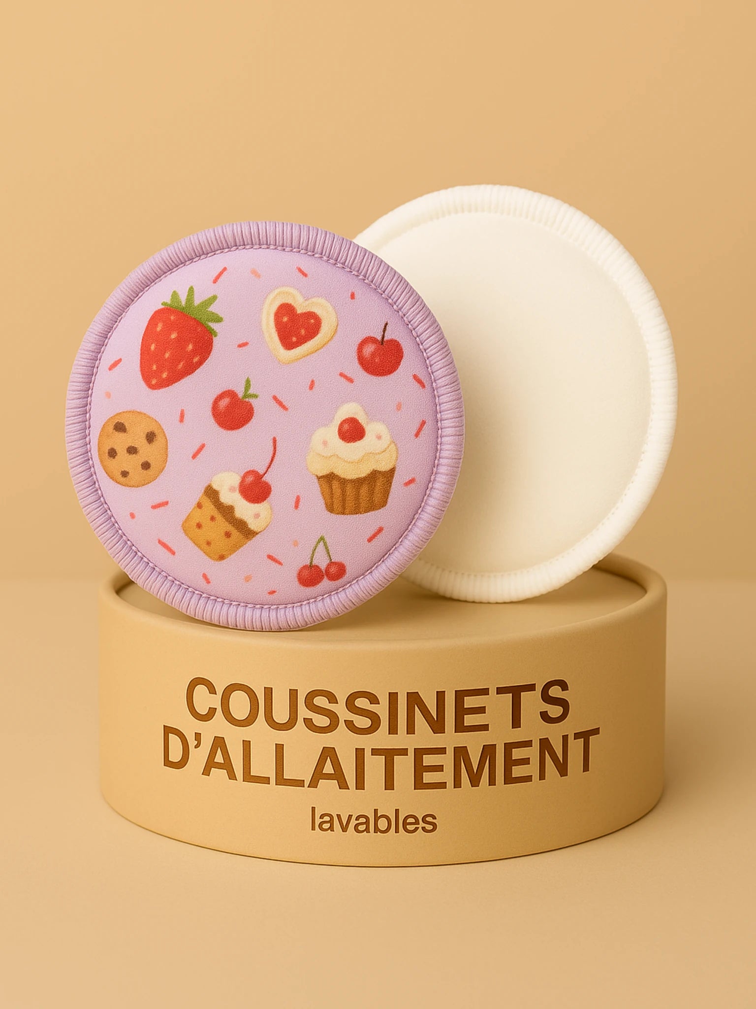 Lot de 2 Coussinets d’allaitement lavables Oeko-Tex® Bonbons – Ultra-absorbants & réutilisables (Jour & Nuit)