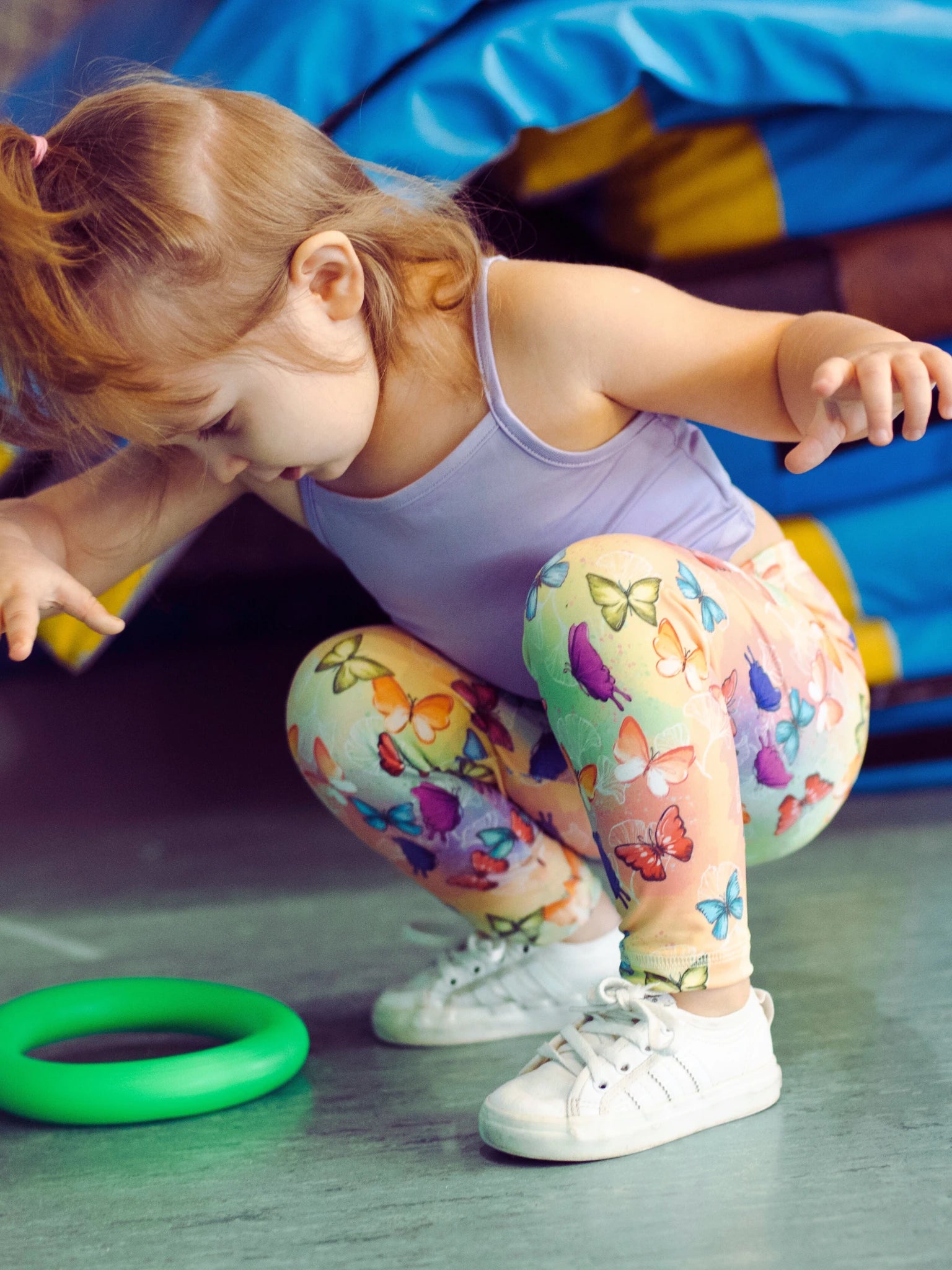 Legging enfant dégradé pastel papillons multicolores (stretch Oeko-Tex®)