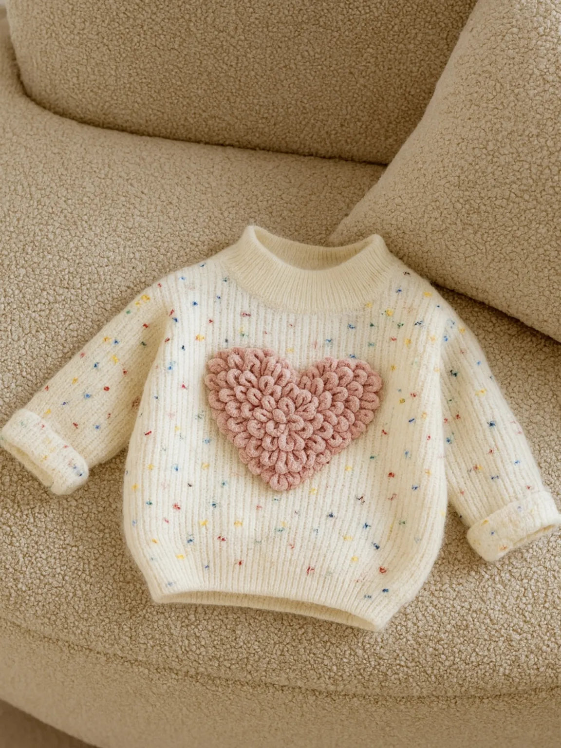 Pull en maille cœur