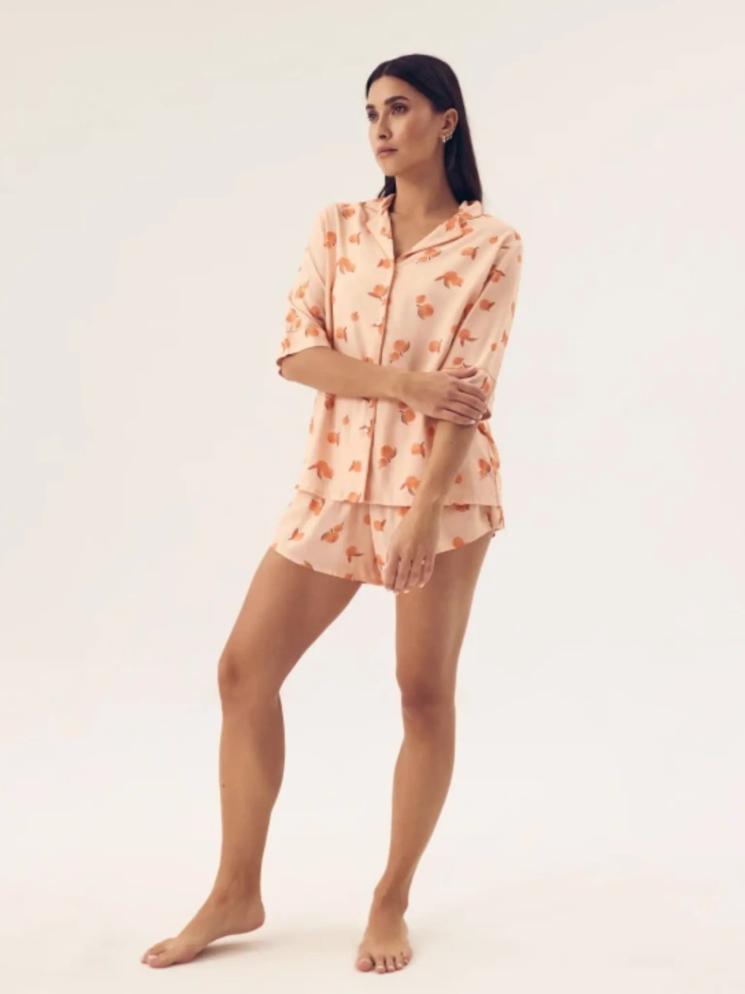 Pyjama short femme pêche en coton Oeko-Tex® | Ensemble léger et respirant