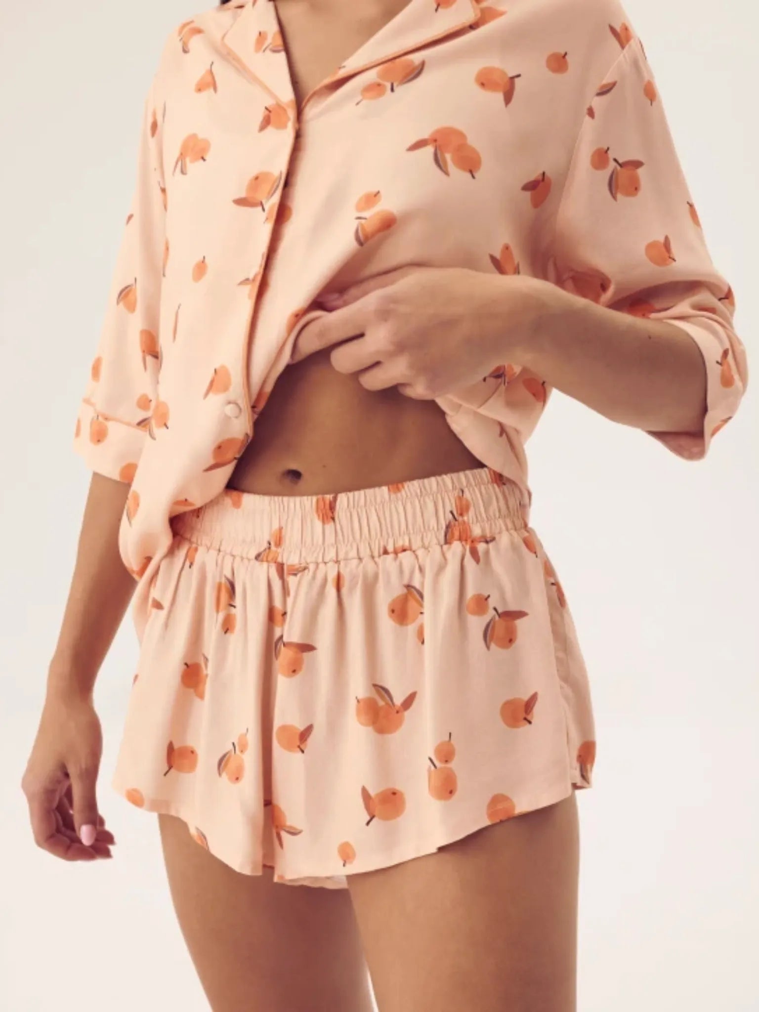 Pyjama short femme pêche en coton Oeko-Tex® | Ensemble léger et respirant