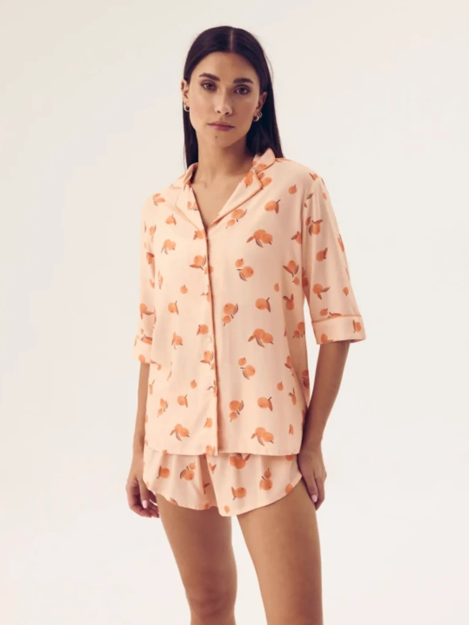 Pyjama short femme pêche en coton Oeko-Tex® | Ensemble léger et respirant
