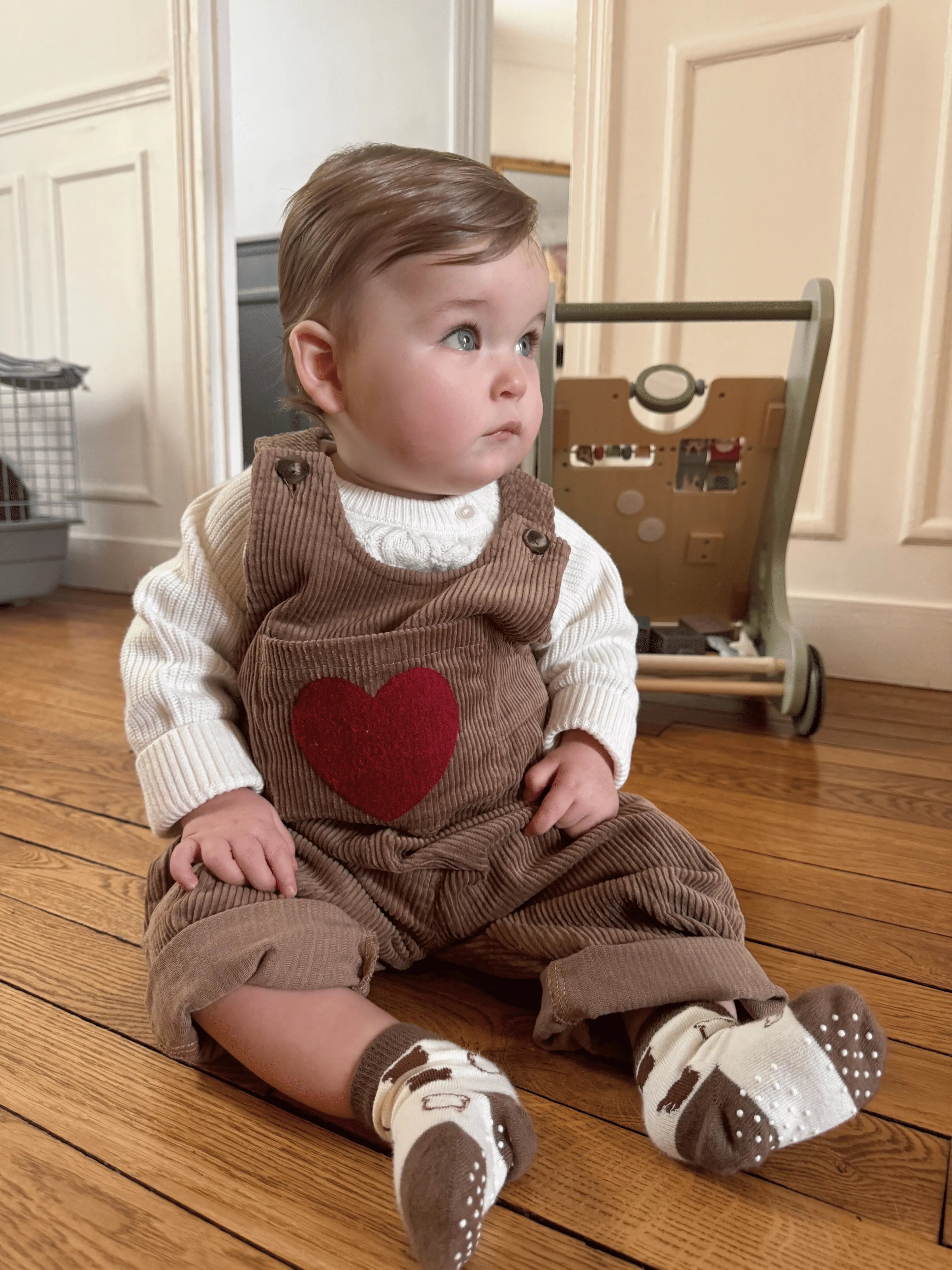 Coup de Coeur Et Douceur Absolue - La Salopette En Coton Avec Son Coeur Brodé